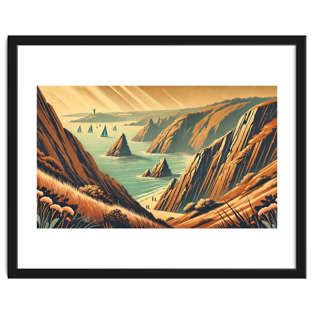 Vintage Cliffside Serenity Poster