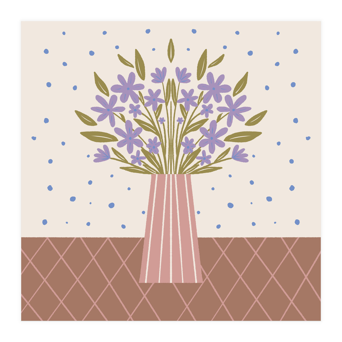 Flower Vase Mocha Mousse (Print Only)