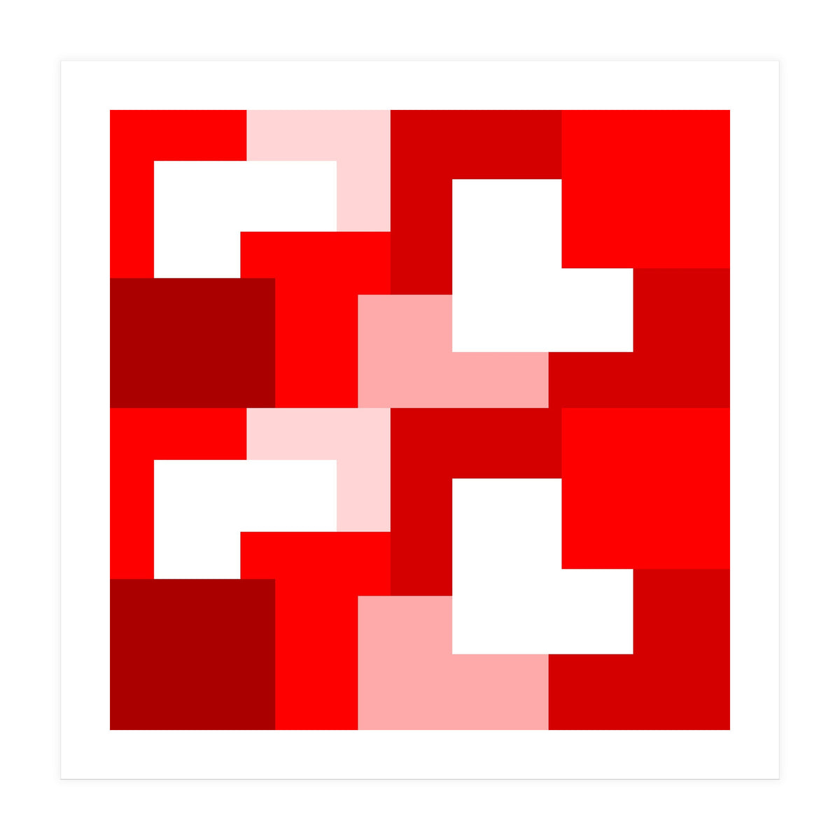 Red Abstract Square Tiles (Print Only)