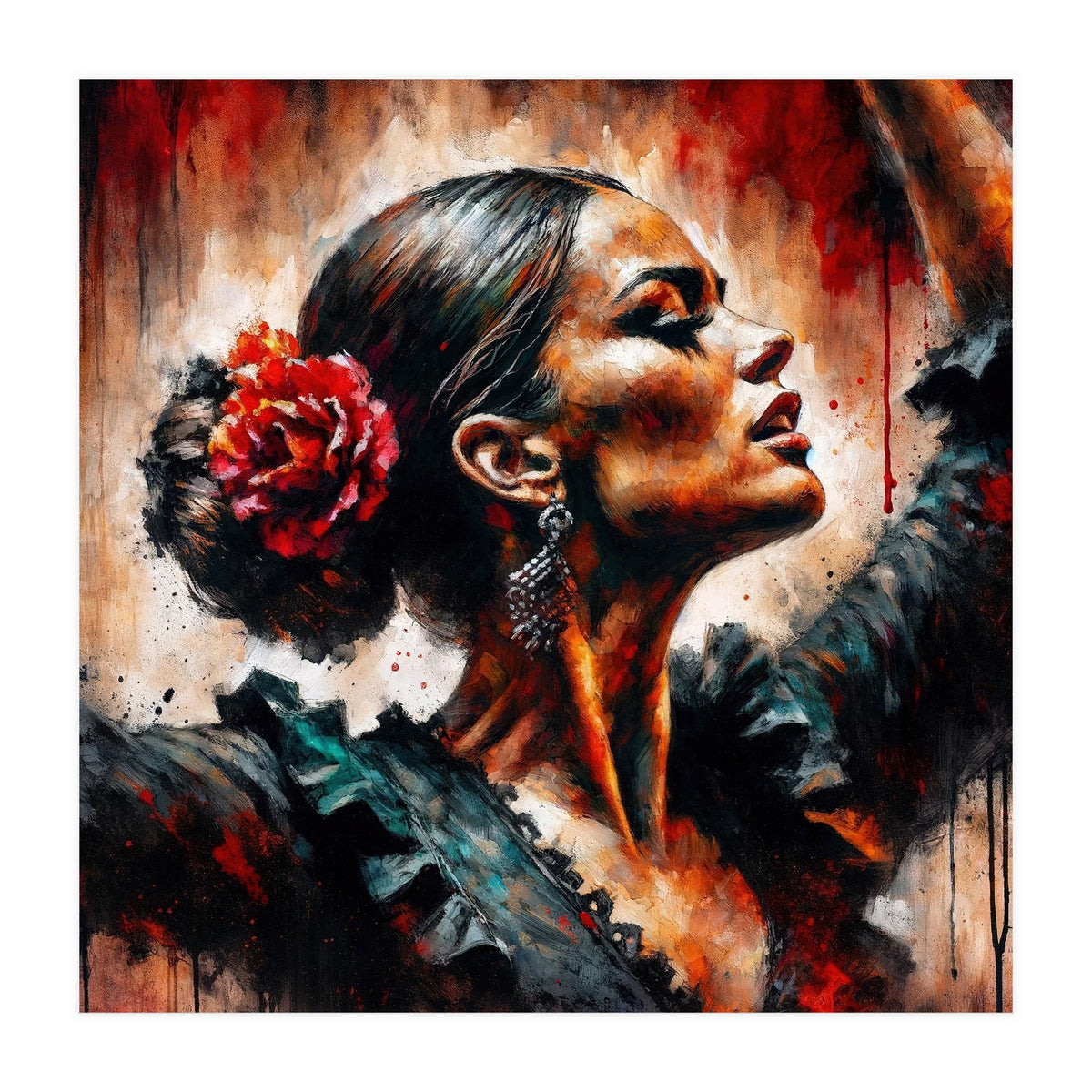 Watercolor Flamenco Dancer #5 (Print Only)