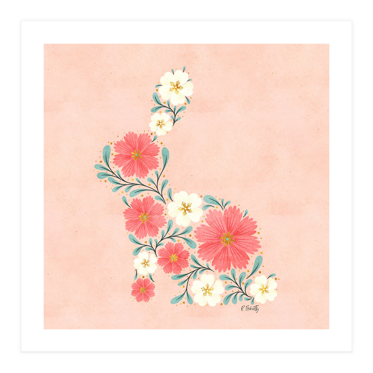Flower Filled Rabbit (Print Only)