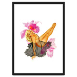 Pinup Sexy Woman Posing In Black Sleeping Dress thumbnail
