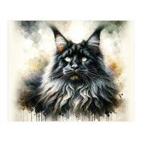Majestic Long Haired Cat Portrait (Print Only)