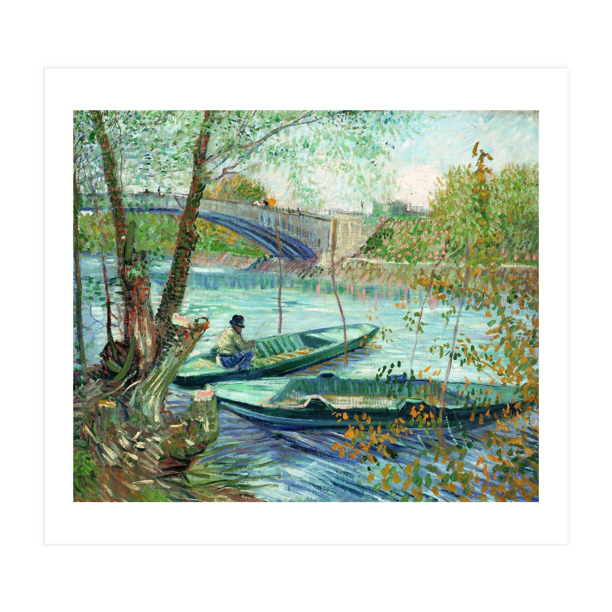 Vincent Van Gogh / 'Fishing in Spring, the Pont de Clichy ', 1887, Oil on canvas, 49 x 58 cm. (Print Only)