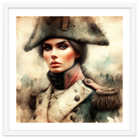 Napoleonic Officer Woman Portrait