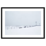 Benches along the pier on snow beach thumbnail