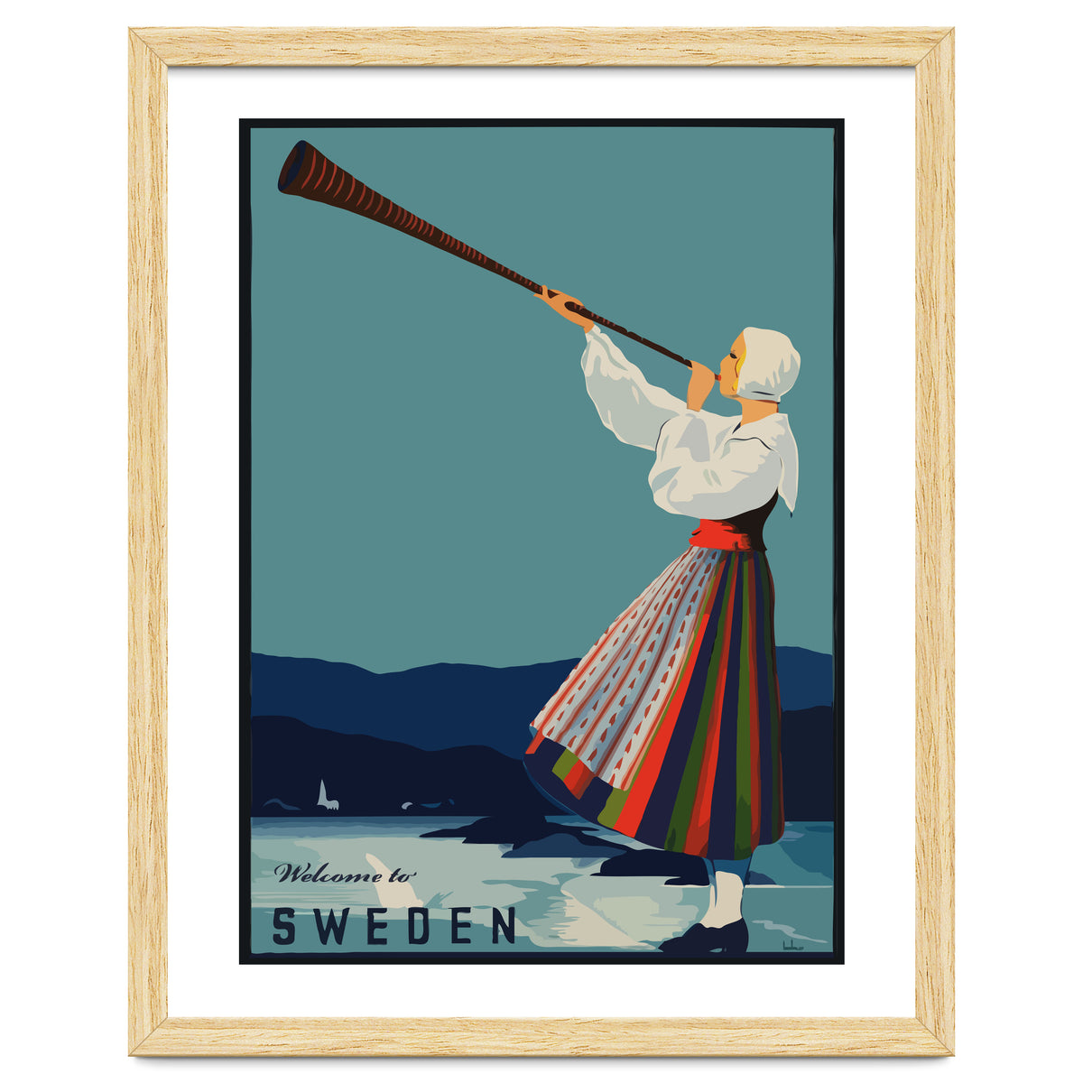 Sweden, Woman With Alp Horn