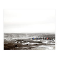 Tourists looking at the geyser - Iceland (Print Only)