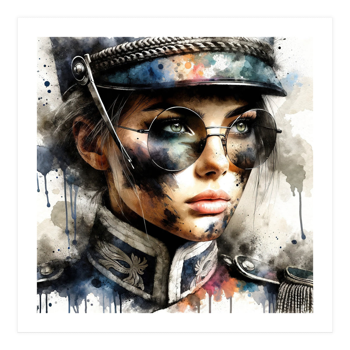 Watercolor Napoleonic Soldier Woman #5 (Print Only)