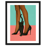 Woman In Heels With Black Cat thumbnail