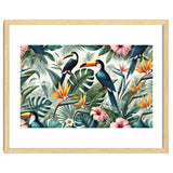 Tropical Toucans in Lush Jungle Foliage thumbnail