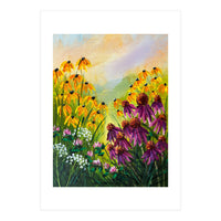 Impasto Wildflower Meadow Painting  (Print Only)