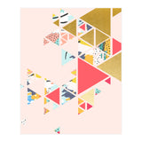 Gold Abstraction, Abstract Eclectic Colorful Geometrical, Blush Pastel Metallic Chic Graphic Design (Print Only) thumbnail
