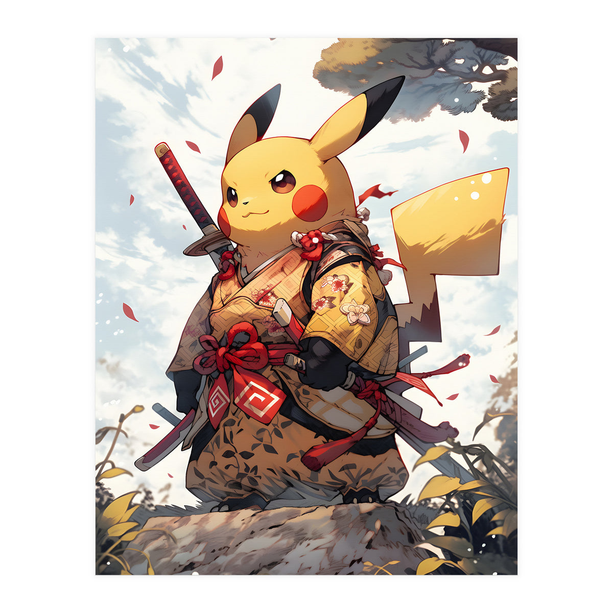 Pikachu Pokemon Samurai (Print Only)