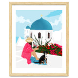 Greek Staycation, Pets Santorini Tropical Summer Travel, Dog White Buildings Architecture Fashion Bohemian thumbnail
