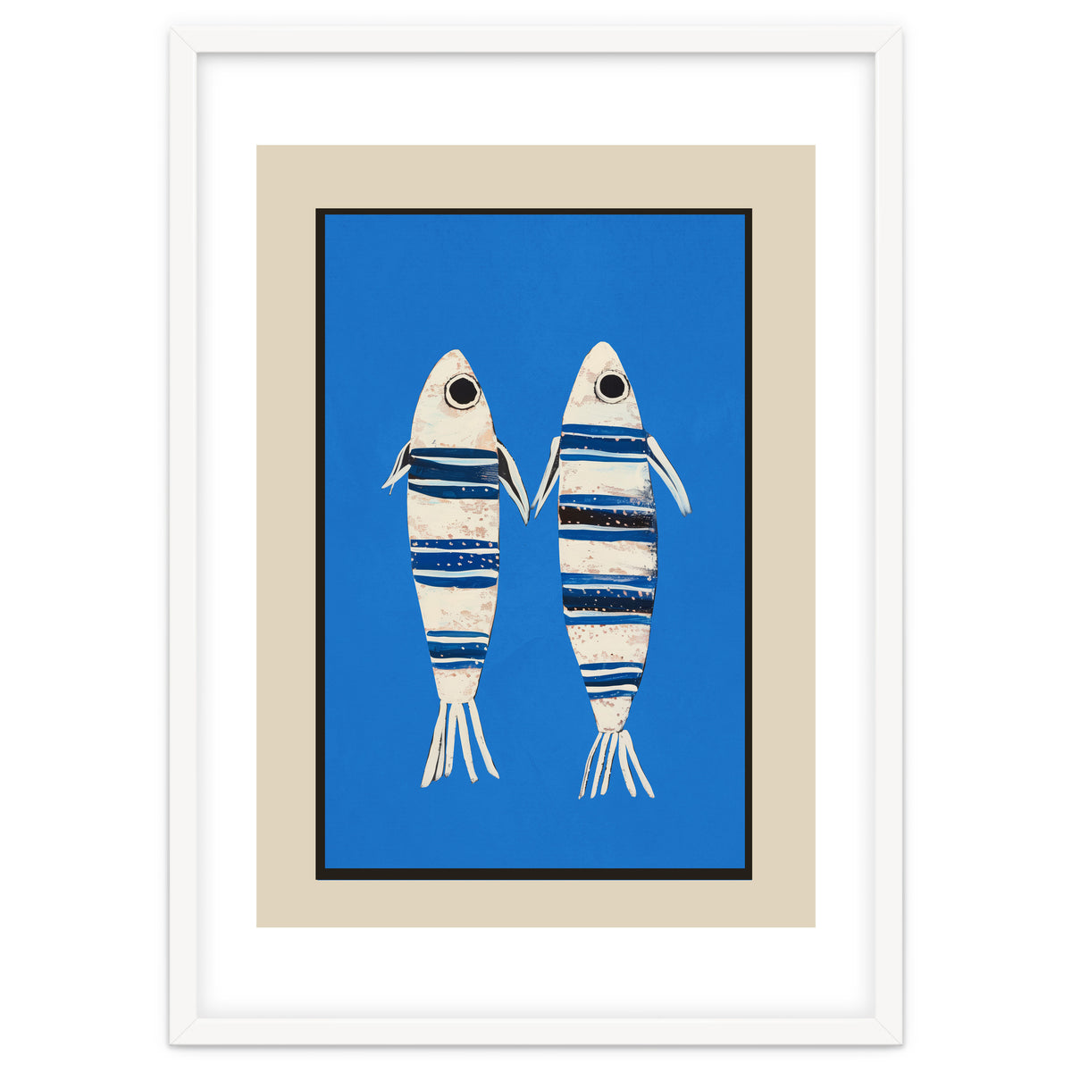 Minimal Fish On Blue
