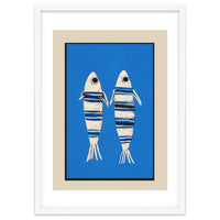 Minimal Fish On Blue