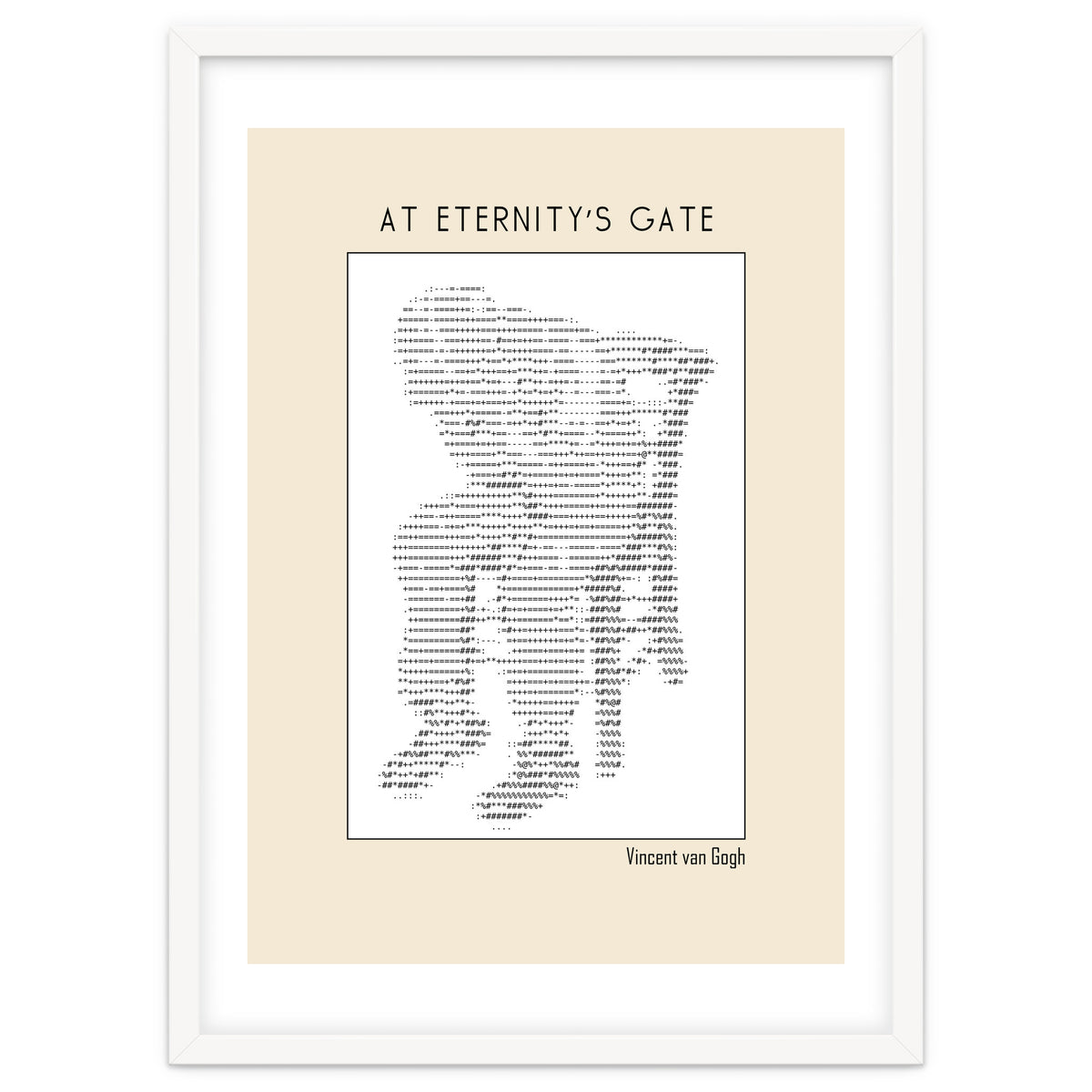 At Eternity’s Gate Vincent Van Gogh – Ascii Art