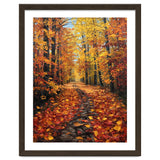 Sun-Drenched Golden Forest Path with Vibrant Autumn Foliage thumbnail