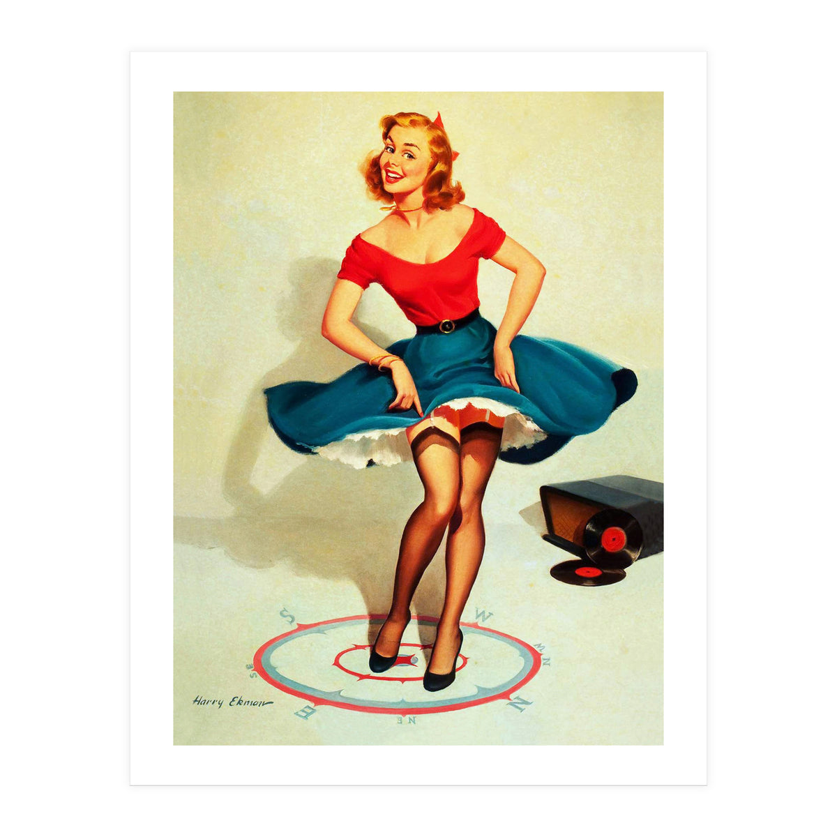 Pinup Dancing Girl (Print Only)