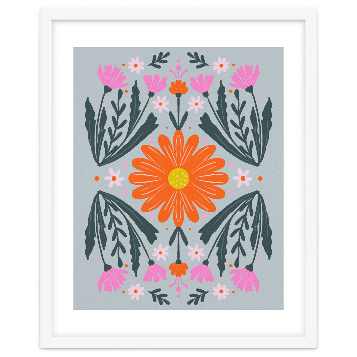 Orange Flower with pink buds