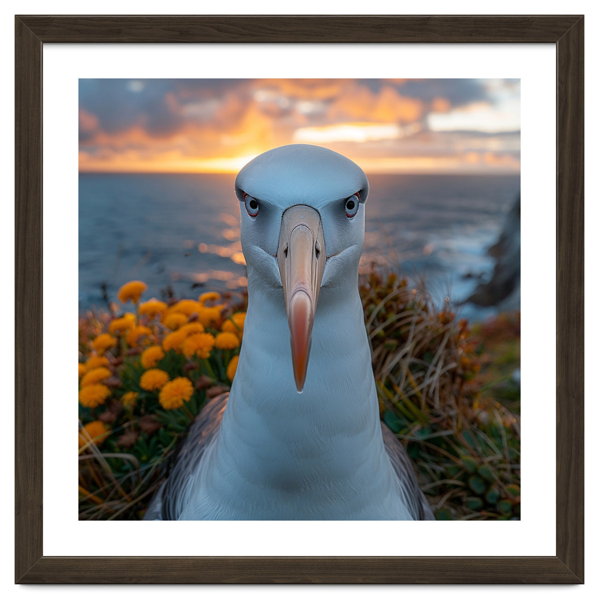 Albatross Bird With Intense Gaze By The Sea