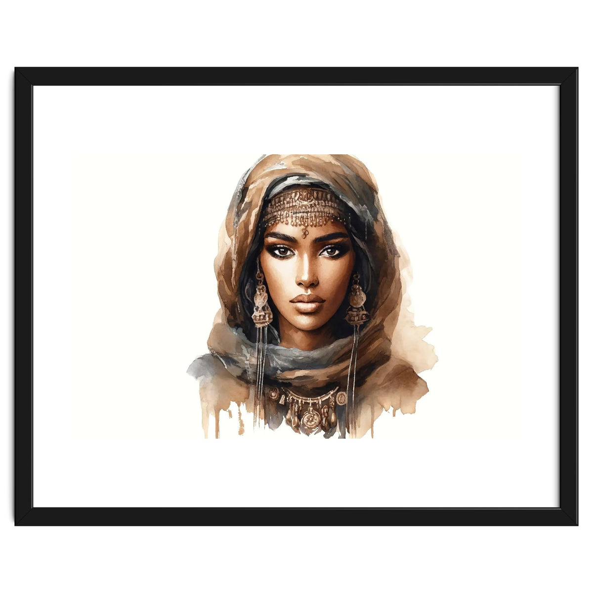 Desert Muse Watercolor Portrait