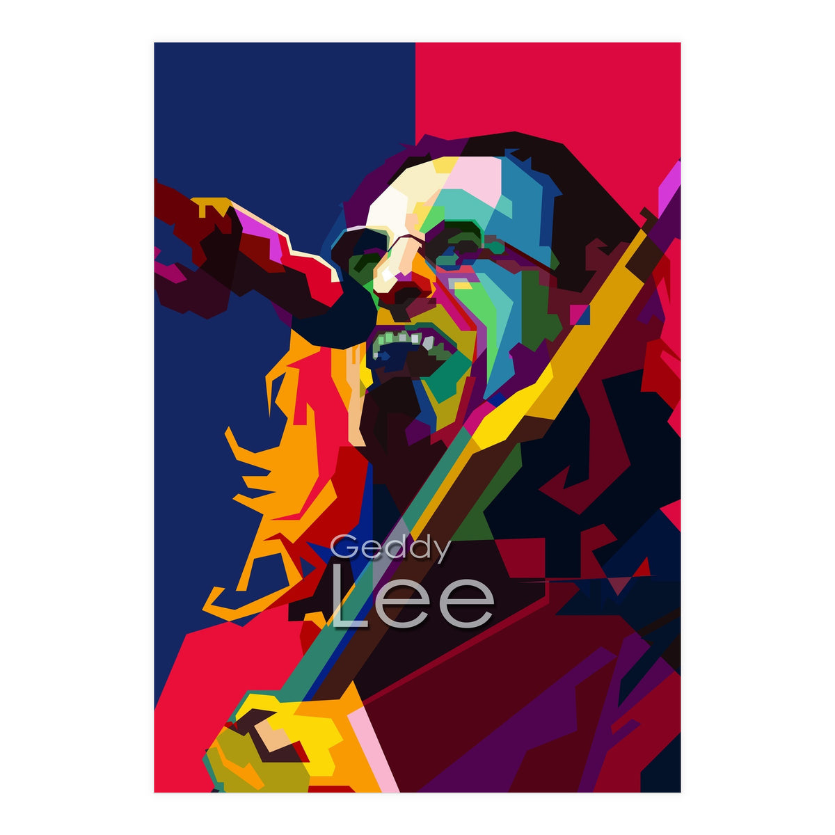 Geddy Lee RUSH Singer Pop Art WPAP (Print Only)