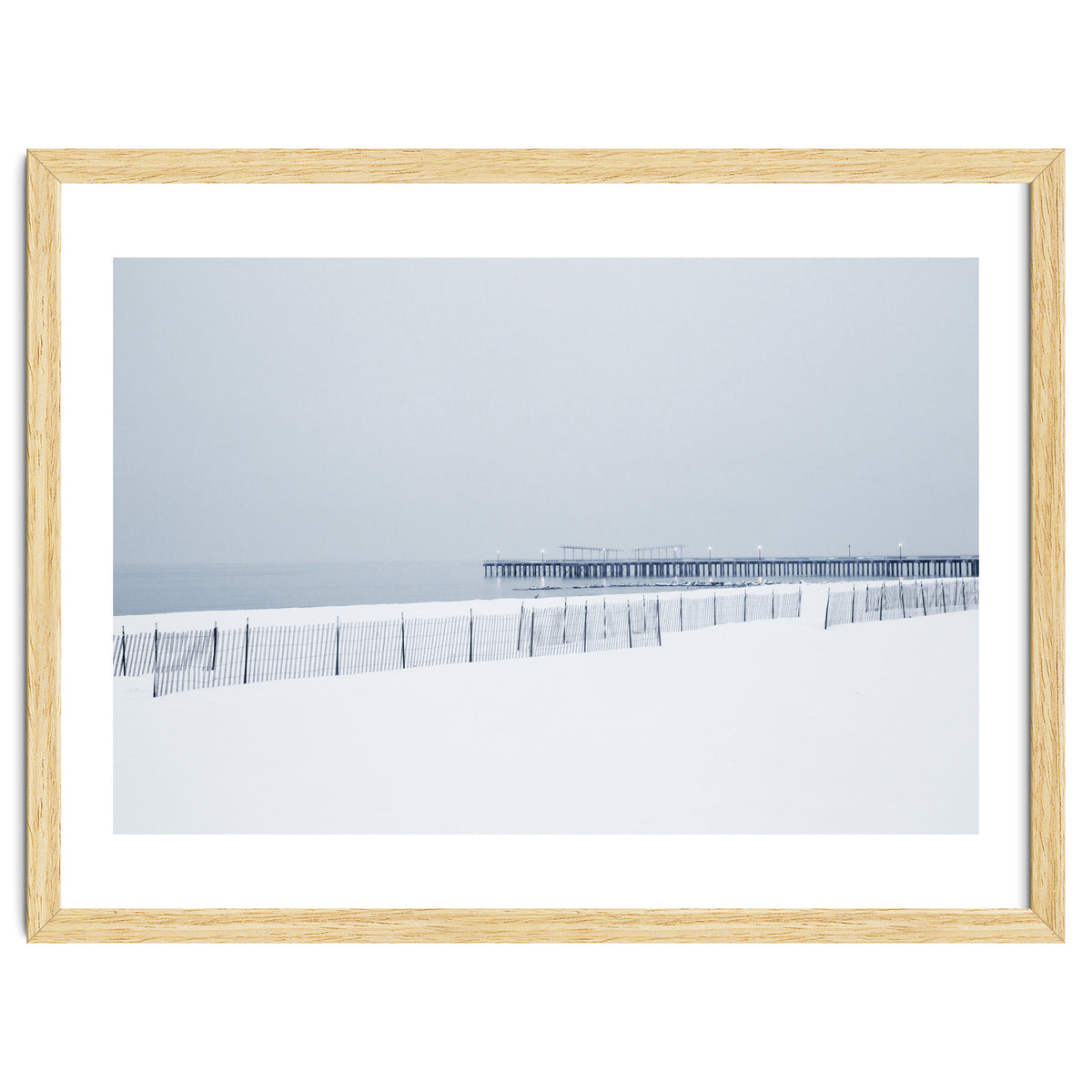 Pier in the winter seascape