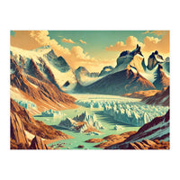 Vintage Argentina, Patagonia Glaciers Poster (Print Only)