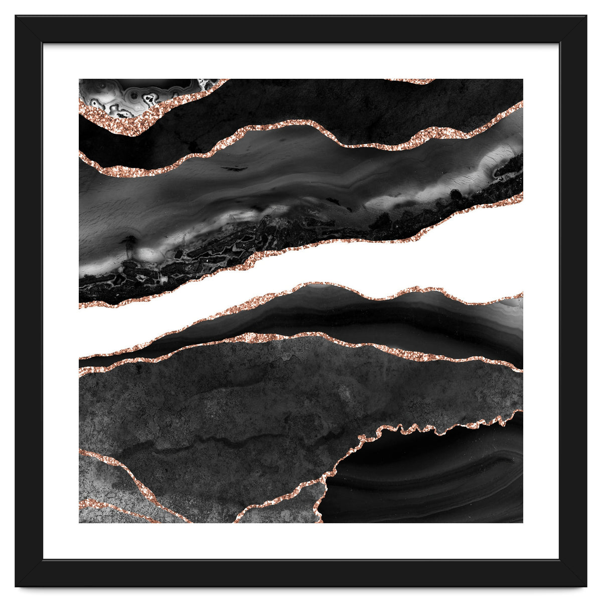 Black & Rose Gold Agate Texture 08