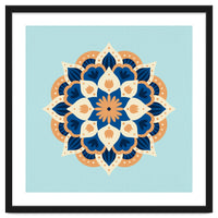 Mandala flower - orange and blue