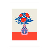 Poppies in a vase - red and blue (Print Only) thumbnail