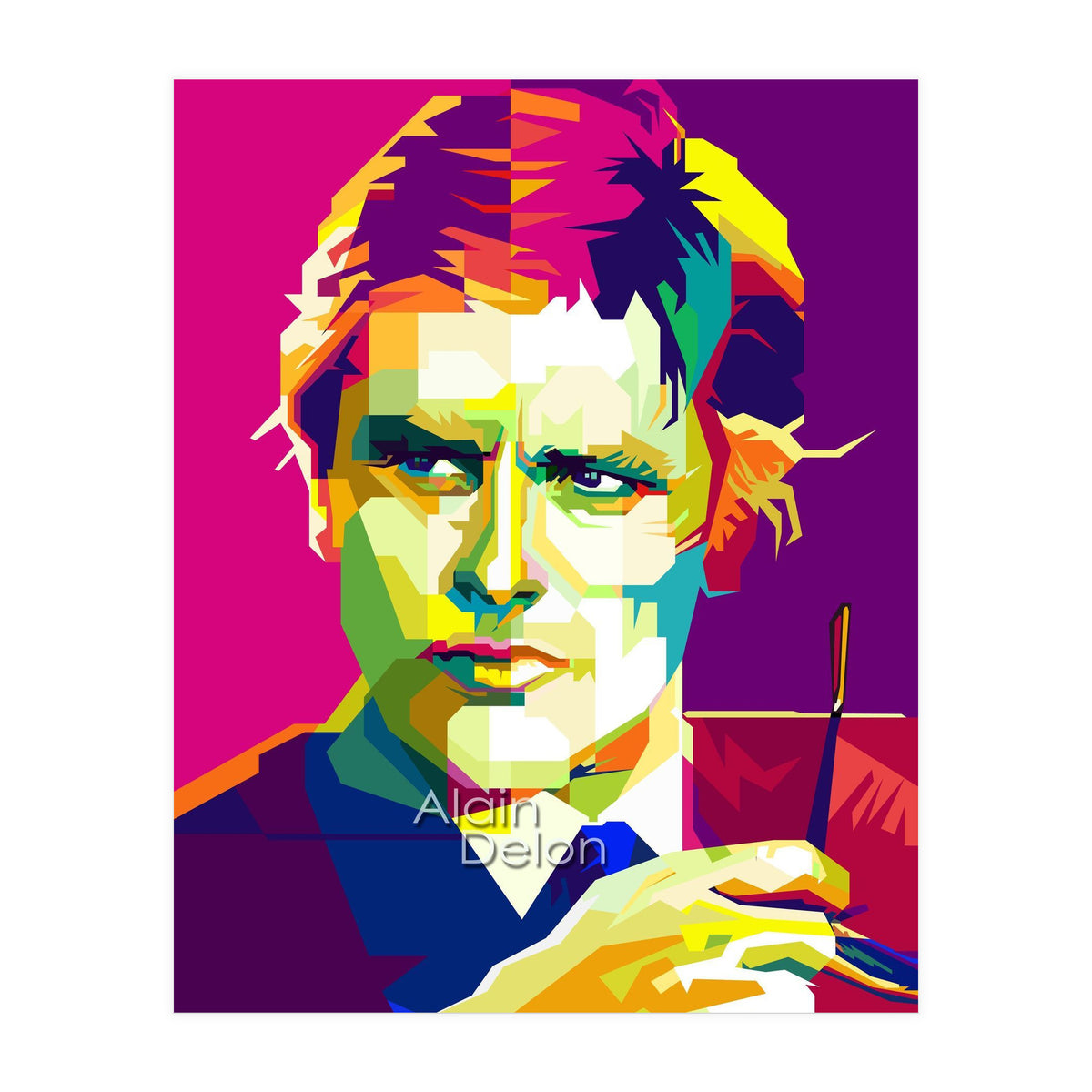 Alain Delon Retro Art WPAP (Print Only)