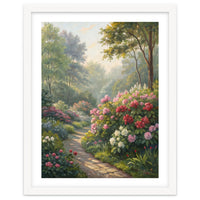 Sunlit Spring Garden Path Oil Painting