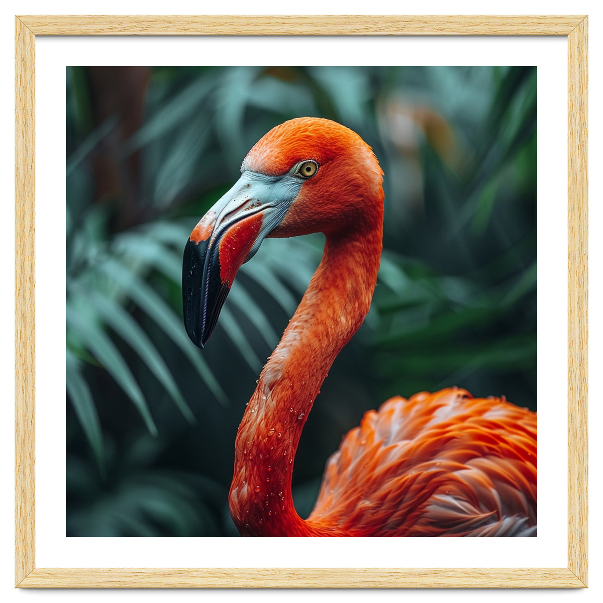 Close Up Of A Vibrant Orange Flamingo Bird