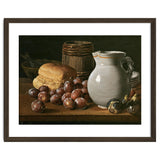 Luis Egidio Meléndez / 'Still Life with Plums, Figs, Bread and Fish', 18th century, Spanish School. thumbnail