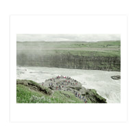Tourists at the edge of the big river - Iceland  (Print Only)