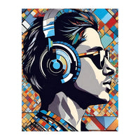 Guy In Headphones, Mosaic (Print Only)