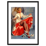 Pinup Girl Playing With Two Little Cats thumbnail