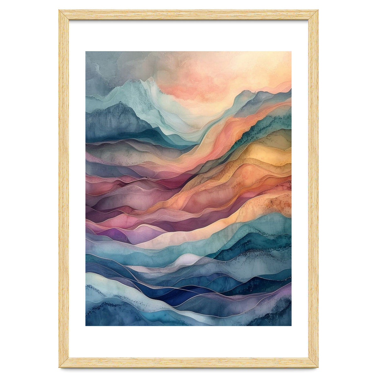 Abstract Fluid Mountain Landscape Art