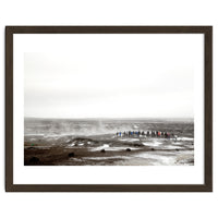 Tourists looking at the geyser - Iceland