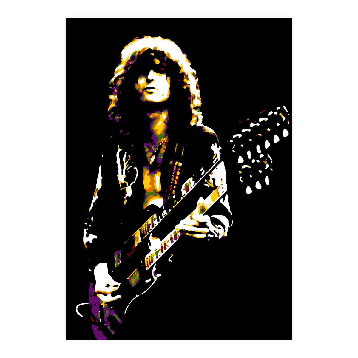 Jimmy Page American Musician Legend in Pop Art (Print Only)