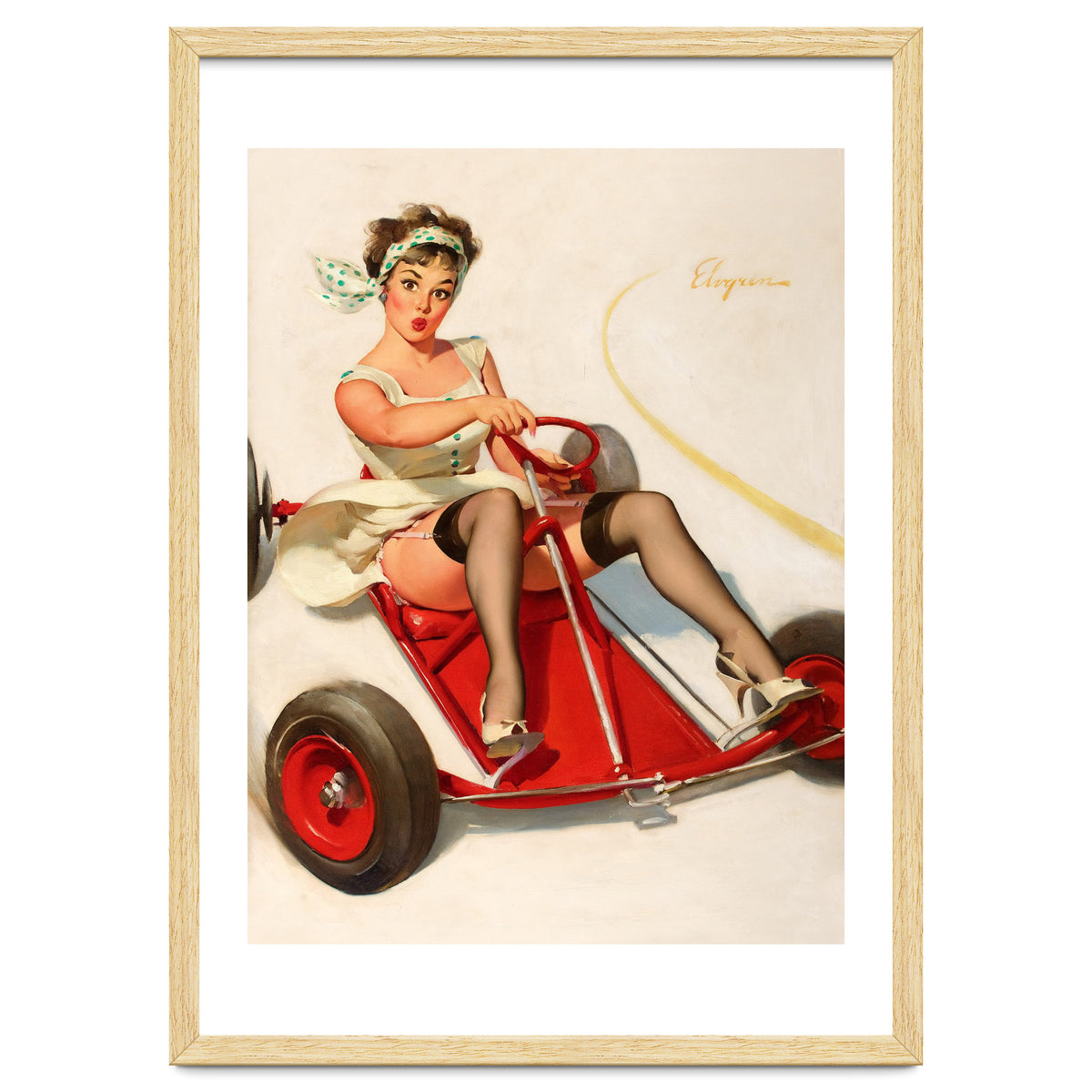 Pinup Sexy Girl On A Go Cart Car