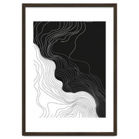 Abstract Black And White Wavy Lines Flowing