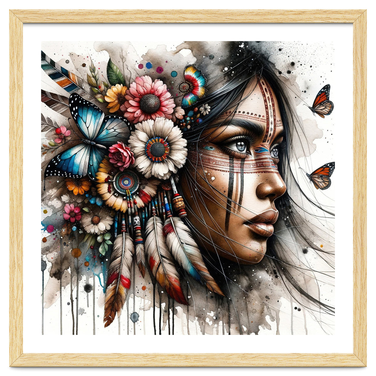 Watercolor Native American Woman #2