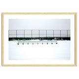 Bench with no people in snowy winter thumbnail