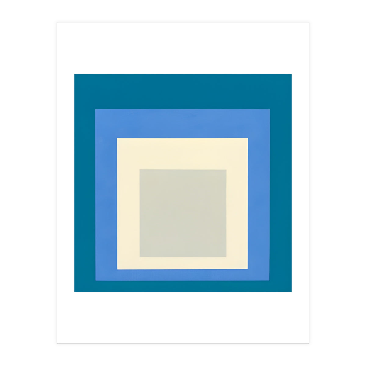 JOSEF ALBERS - HOMAGE TO THE SQUARE: BLUE WHITE GREY (Print Only)