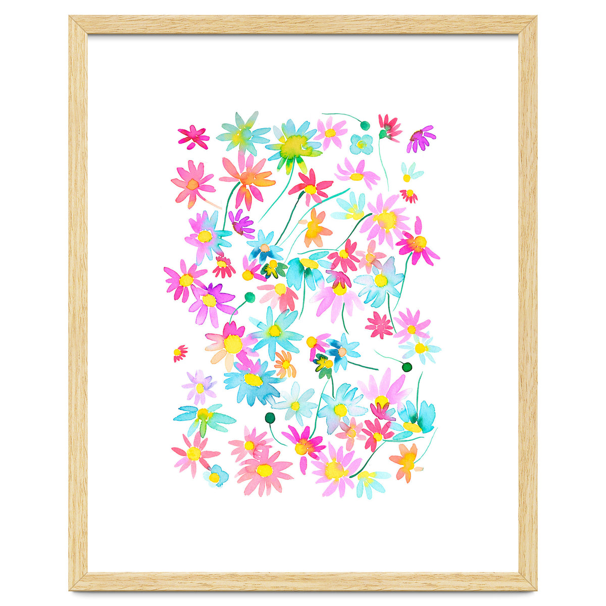 Daisies Spring Floral Pastel Watercolor