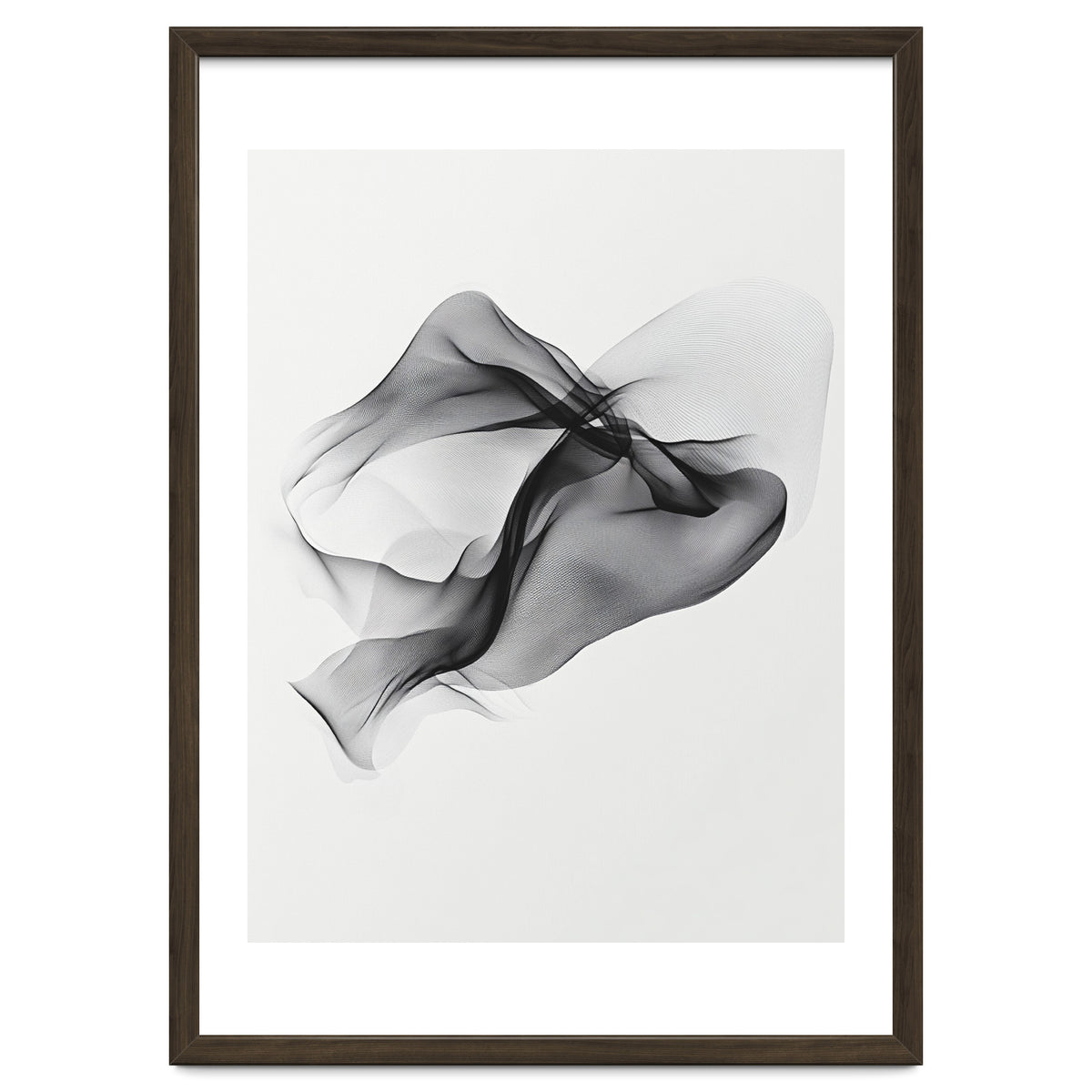 Abstract Black Flowing Fabric Wave
